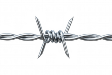 Metallic barbed wire creating protective barrier, symbolizing security, confinement, and boundary defense against potential intrusions