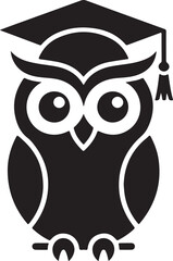 Owl with a Graduation Cap Silhouette