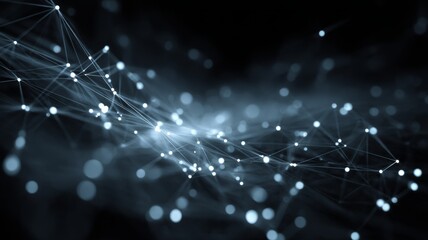 Abstract glowing network representing artificial intelligence and data flow