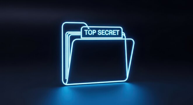 Mysterious glow symbolizing classified files concept with confidential information kept hidden