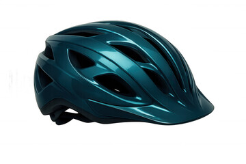 Fototapeta premium Studio shot of a teal bicycle helmet, providing safety and style for cyclists, isolated on a transparent background