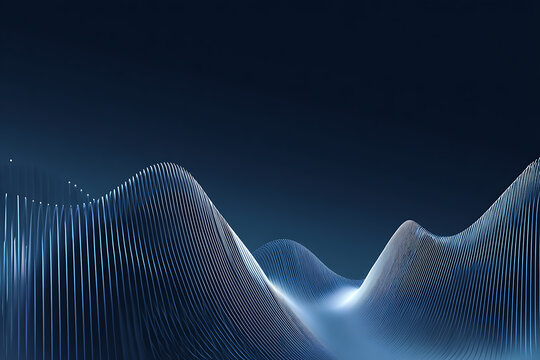 Modern abstract blue lines forming dynamic waves, representing data flow and innovative technology solutions, perfect for sleek presentations and digital marketing campaigns