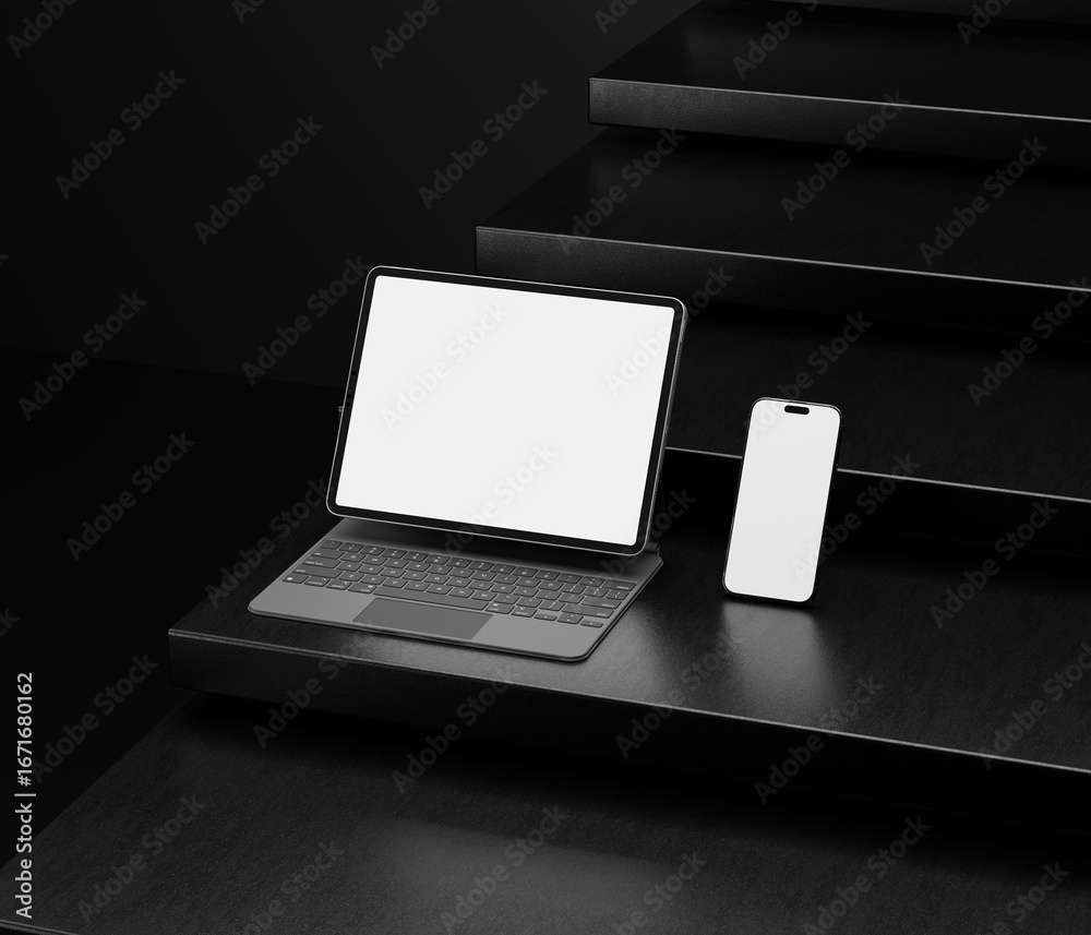 Canvas Prints responsive web design and website mockup, devices mock up, smartphone desktop tablet laptop template