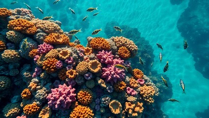 Naklejka premium coral reef with fish