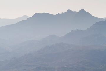 Obraz premium Mountains of the Peneda Geres National Park from the Paradela marsh, Portugal