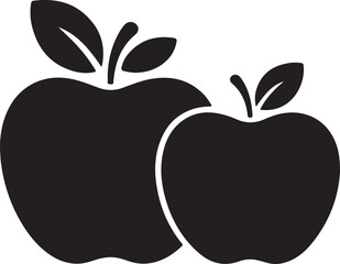 Two apple silhouette vector illustration