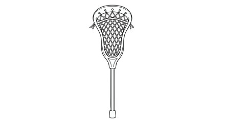 Lacrosse Stick Illustration A Detailed Line Art Design