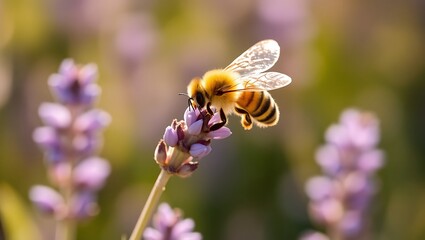 Fototapeta premium bee on a flower micro