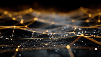 Abstract representation of interconnected nodes and lines on a dark background with glowing elements