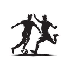 football players vector silhouette clip art logo design illustration. football tournament icon set collections.