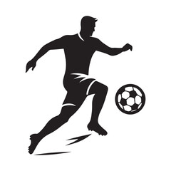 football players vector silhouette clip art logo design illustration. football tournament icon set collections. © MdBadal