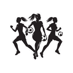 football players vector silhouette clip art logo design illustration. football tournament icon set collections.