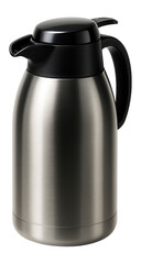 Insulated thermos with push-button pour spout