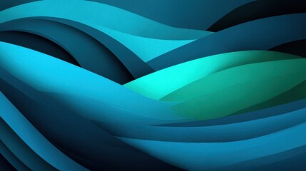 Obraz premium Abstract waves in shades of blue and green creating a serene atmosphere for backgrounds