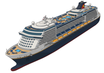Cruise ship isolated on white background vector illustration