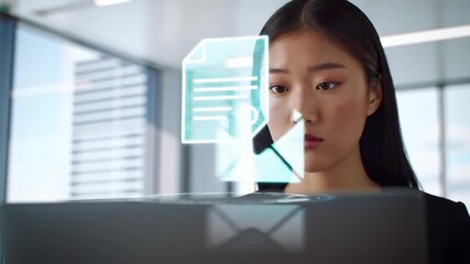 E-Invoice and Digital billing concept, Businessman using laptop to manage electronic statements on virtual screen. E-tax, Digital receipt, Online invoice processing and tax accounting solutions.  - Powered by Adobe