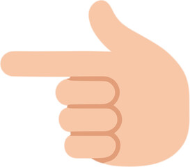 Flat Design Hand Pointing Left Direction Sign Gesture Element