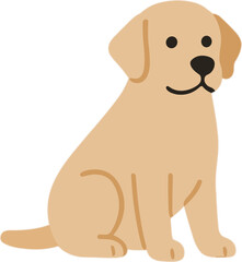 Simple Flat Style Illustration of a Golden Retriever Dog Breed Icon