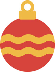 Obraz premium Simple Flat Red and Gold Ornament With Wavy Stripes Decoration