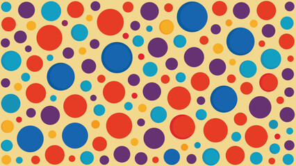 Colorful polka dot pattern vector seamless background with circles and geometric design