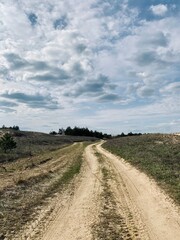 Fototapeta premium road through oleshkivskie sands ukraine
