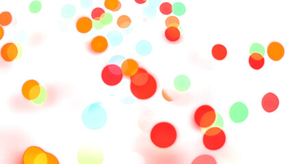 Colorful shiny glowing bokeh light overlay effect on transparent background design element