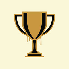 Golden Trophy with Dripping Liquid.