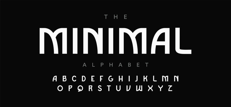 Minimal modern logo alphabet font. Typography abstract sans serif technology, electronic, movie, future, creative brand logos fonts. vector illustration
