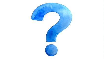 Naklejka premium Watercolor-painted question mark on white
