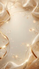 Elegant Golden Ribbon and Sparkle Background for Luxury Design