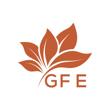 GFE Elegant Minimal Leaf Logo Design, GFE Later Logo, Abstract Nature Brand Icon, Natural Organic Leaf Badge. 
