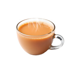 Aromatic Masala Chai in a Clear Glass Mug.