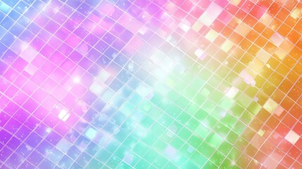 Fototapeta premium A dazzling, abstract composition featuring a spectrum of colors and a geometric pattern of sparkling tiles, evoking a sense of energy and visual delight.