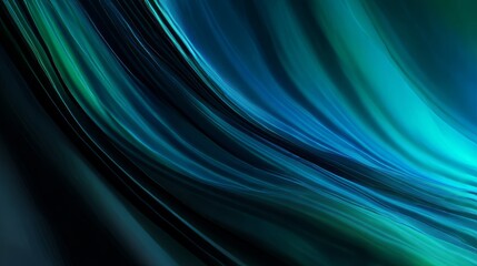 Fototapeta premium An abstract interplay of cool hues, where fluid strokes of blue and green create a mesmerizing visual symphony. The artwork evokes a sense of fluidity and depth.
