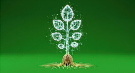 Technological growth representation displays how technology intertwines with natural systems for