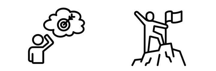 Awt of target, vision and mission success. Icons of logo target mission and vision	