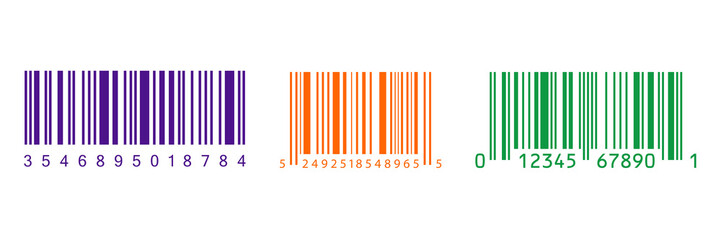 Set of bar code icons, barcode icons set