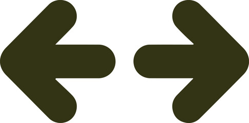 left and right chevron arrow icons in dark circles, navigation buttons pair isolated on white