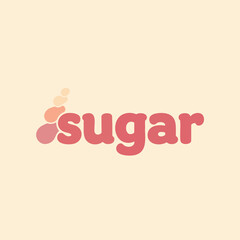 Playful sugar wordmark logo with a sweet ice cream scoop.