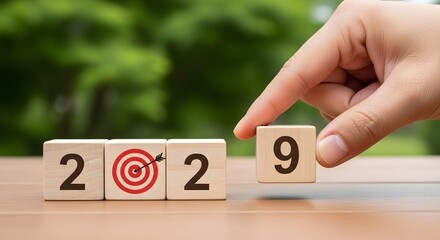 New year goals concept setting new year resolution for success in year twenty twenty nine