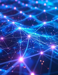 Fototapeta premium Futuristic AI Concept with Neural Lines Illustration