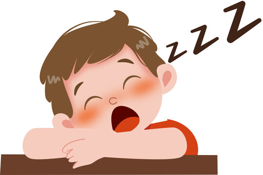 Kid yawning illustration