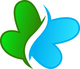 butterfly tech abstract vector logo vector illustration of a green leaf icon