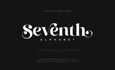 Elegant Font Uppercase Lowercase and Number. Classic Lettering Minimal Fashion Designs. Typography modern serif fonts regular decorative vintage concept. vector illustration
