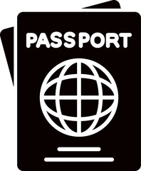 Passport silhouette vector. passport icon black. 
