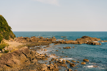 Coastal scenery at Tosa Seinan Great Park after sunset - Kuroshio, Kochi prefecture, Japan