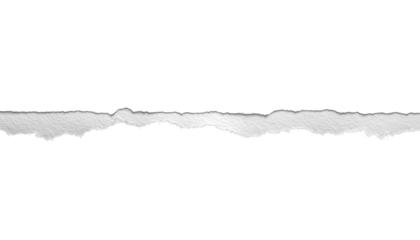 Horizontal torn edge of a sheet of paper, transparent background, PNG
