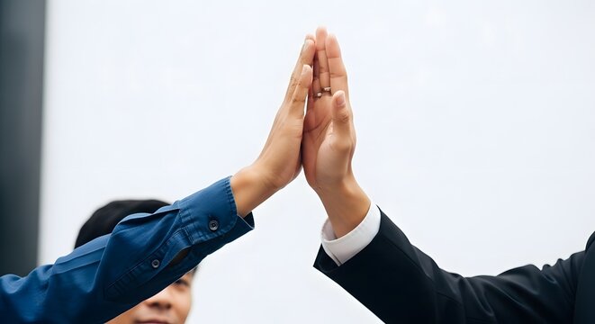 Business high five success teamwork collaboration achievement partnership concept stock photo image free