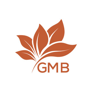 GMB Elegant Minimal Leaf Logo Design, GMB Later Logo, Abstract Nature Brand Icon, Natural Organic Leaf Badge. 
