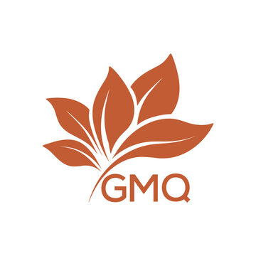 GMQ Elegant Minimal Leaf Logo Design, GMQ Later Logo, Abstract Nature Brand Icon, Natural Organic Leaf Badge. 
